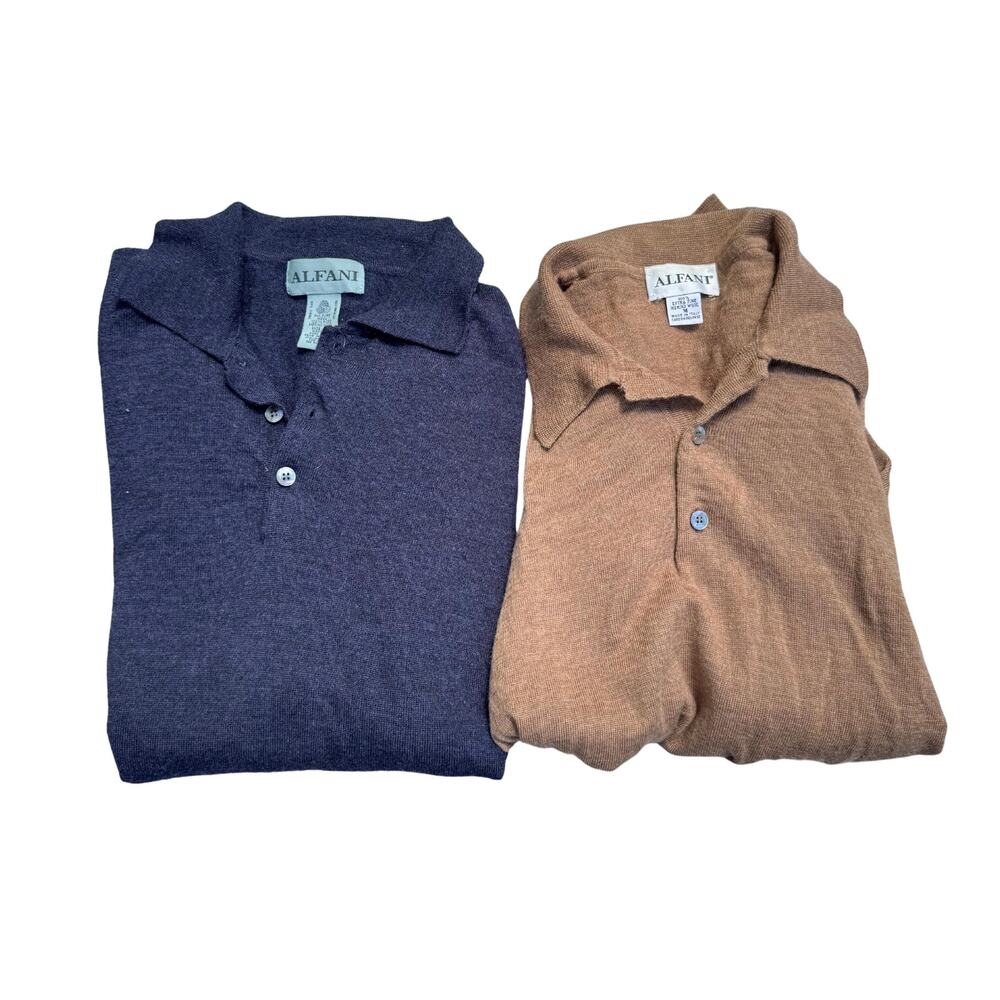 lot of 2 vintage Alfani medium 100% merino wool sweaters